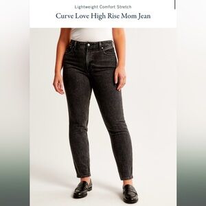 Abercrombie The Mom High Rise Curve Love 24/00R Black Jeans